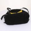 Mochila Fendi Bag Bugs modelo pequeño en lana negra y cuero negro - Detail D4 thumbnail