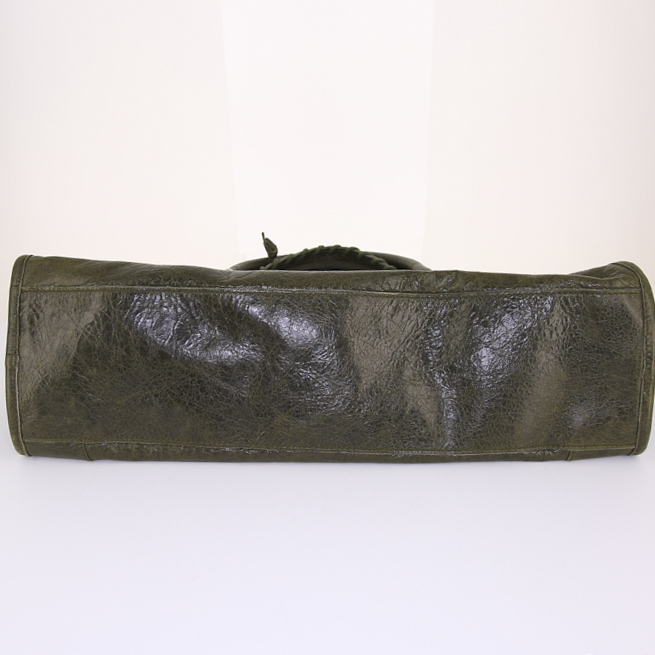 Borsa Balenciaga Classic City in pelle verde kaki - Detail D5
