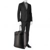 Louis Vuitton Pegase soft suitcase in grey Graphite damier canvas and grey leather - Detail D1 thumbnail