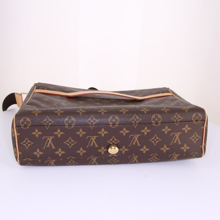 Louis Vuitton Abbesses messenger bag in brown monogram canvas and natural leather - Detail D4