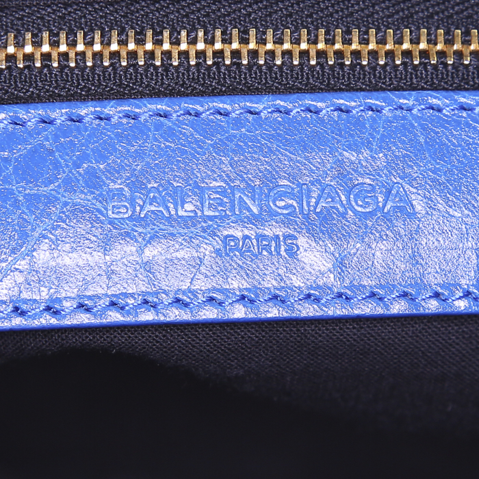Bolso de mano Balenciaga Classic City en cuero azul - Detail D4