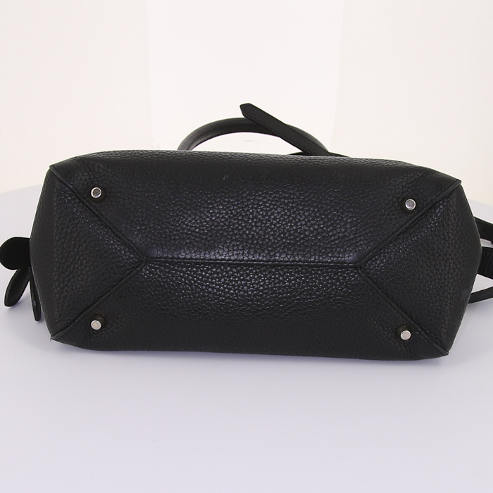 Borsa Burberry Greenwood in pelle martellata nera - Detail D5