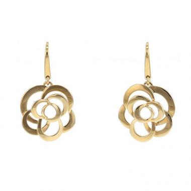 Pendientes colgantes Chanel Camelia en oro amarillo