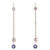 Paire de pendants d'oreilles Dior Mimioui en or jaune et pierres ornementales - 00pp thumbnail