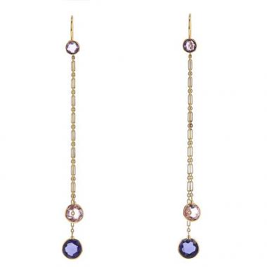 Pendientes colgantes Dior Mimioui en oro amarillo y piedras ornamentales