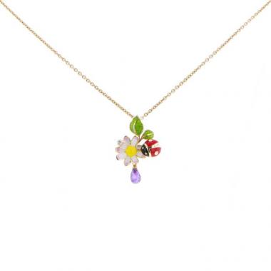 Dior Jardin de Milly-la-Forêt necklace in yellow gold,  enamel and diamonds and in amethyst