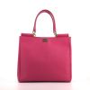 Dolce & Gabbana Sicily shopping bag in pink grained leather - 360 thumbnail