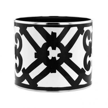 Hermès Balcon du Guadalquivir size XL cuff bracelet in palladium,  enamel and enamel
