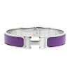 Bracelet ouvrant Hermes Clic Clac petit modèle en palladium et émail violet-lilas - 00pp thumbnail