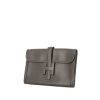 Hermes Jige pouch in grey Graphite box leather - 00pp thumbnail