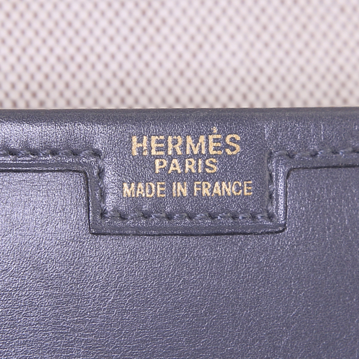 Pochette Hermes Jige in pelle box grigio Graphite - Detail D3