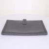 Hermes Jige pouch in grey Graphite box leather - Detail D4 thumbnail