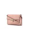 Valentino Garavani Rockstud shoulder bag in pink grained leather - 00pp thumbnail