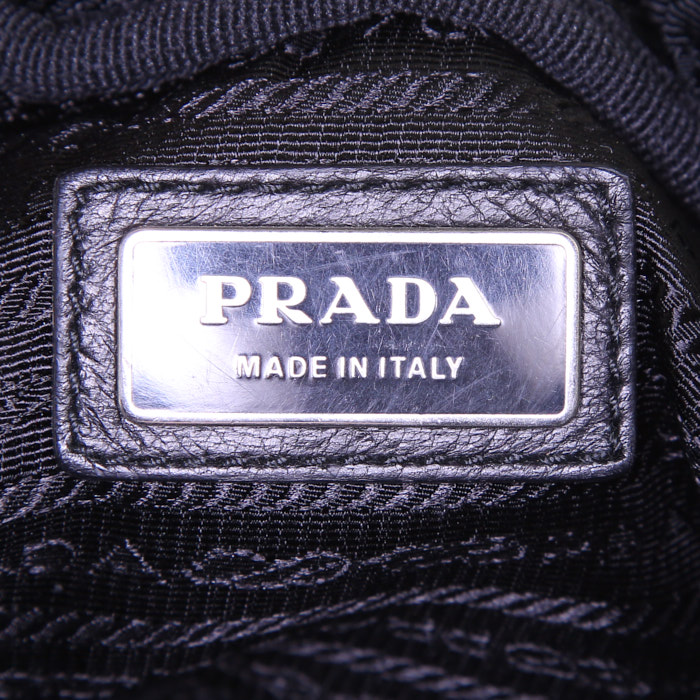 Borsa a tracolla Prada Bow in pelle nera e pelle rosa - Detail D3