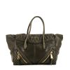Miu Miu handbag in khaki leather - 360 thumbnail
