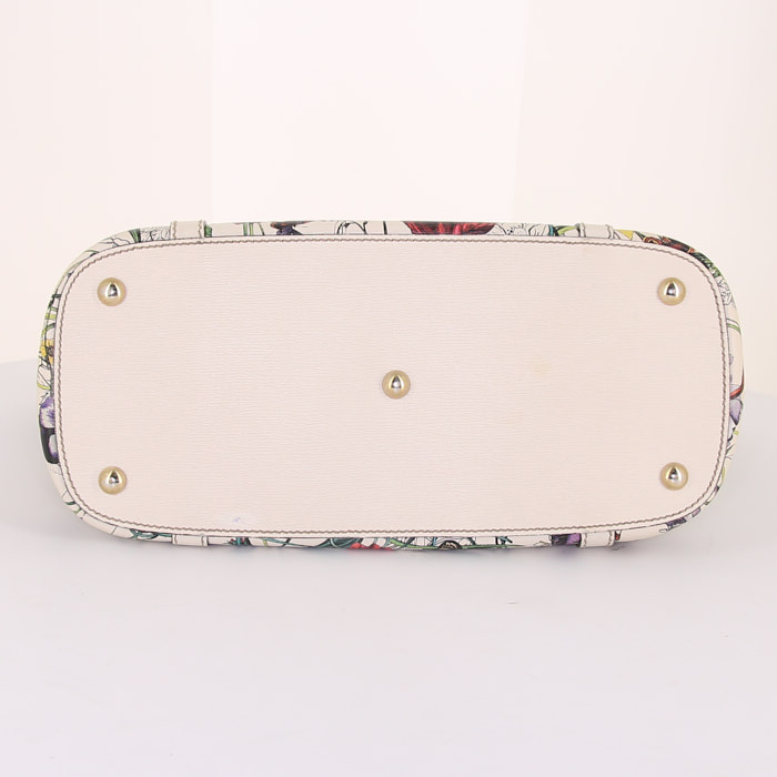 Bolso Cabás Gucci Nice en lona y cuero beige - Detail D4