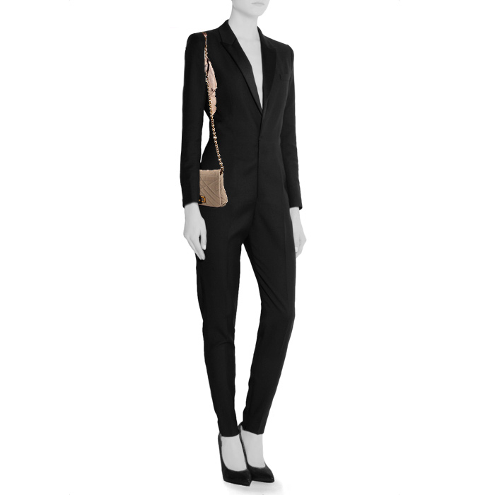 Bolso bandolera Lanvin Happy modelo pequeño en cuero acolchado con motivos de espigas beige - Detail D1