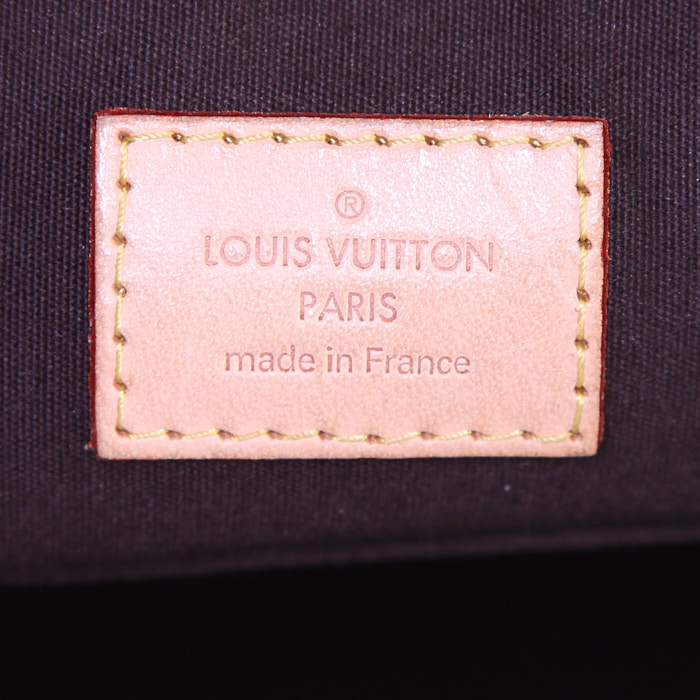 Borsa Louis Vuitton Alma in pelle verniciata monogram bordeaux - Detail D3