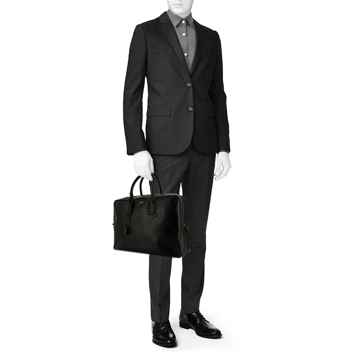 Saint Laurent Museum briefcase in black leather - Detail D1
