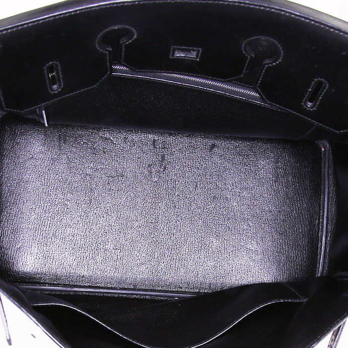 Sac à main Hermes Birkin 35 cm en cuir box noir - Detail D2