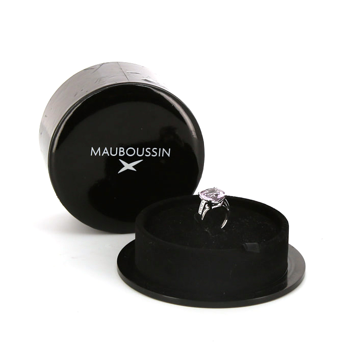 Bague Mauboussin Gueule d'Amour en or blanc et diamants et en améthyste rose - Detail D2