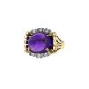 Vintage 1950's ring in yellow gold,  white gold and amethyst and in diamonds - 00pp thumbnail