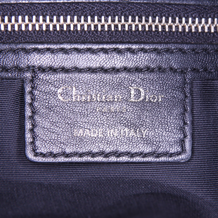 Borsa da spalla o a mano Dior Délices in pelle trapuntata nera cannage - Detail D3