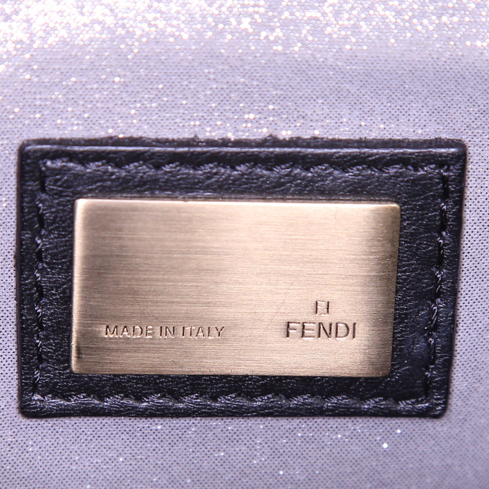 Fendi Peekaboo handbag in silver canvas - Detail D4