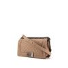 Chanel Boy shoulder bag in beige quilted leather - 00pp thumbnail