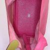 Bolso de mano Hermes Picotin modelo pequeño en cuero togo bicolor rosa y verde y junco verde - Detail D2 thumbnail