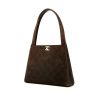 Chanel Vintage handbag in brown quilted suede - 00pp thumbnail