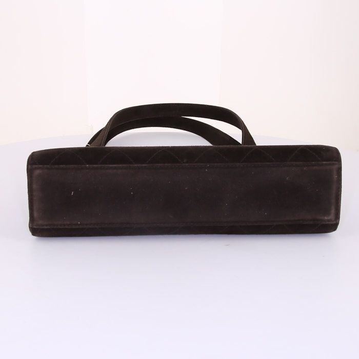 Borsa Chanel Vintage in camoscio trapuntato marrone - Detail D4