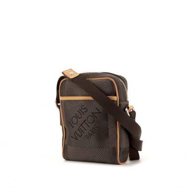 Borsa a tracolla Louis Vuitton Geant Citadin in tela grigia e pelle naturale