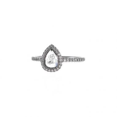 Anello Lorenz Bäumer Diamants Tatoués Trèfle in oro bianco e diamanti