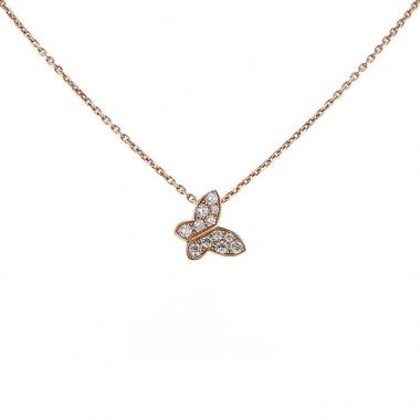 Lorenz Bäumer Papillon necklace in pink gold and diamonds