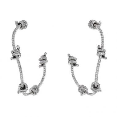 Orecchini a cerchio Lorenz Bäumer Fil d'Amour in oro bianco e diamanti