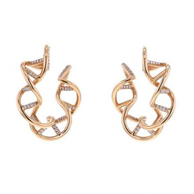 Par de criollas Lorenz Bäumer ADN modelo pequeño en oro rosa y diamantes