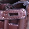 Bolso de mano Hermes Birkin 35 cm en lona estampada con diseños de rayas y cuero Barenia marrón - Detail D4 thumbnail