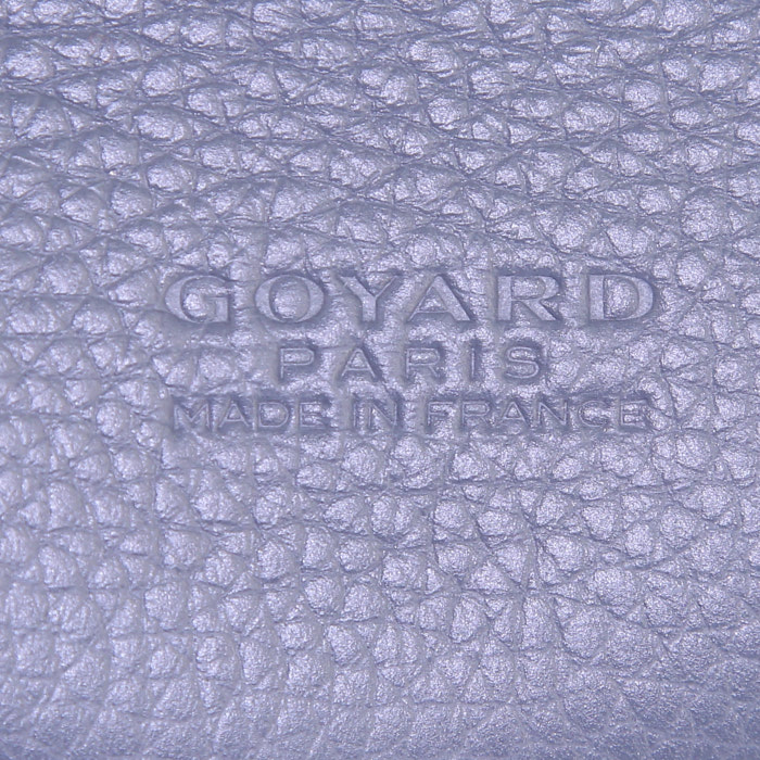 Sac bandoulière Goyard en toile monogram enduite grise et cuir gris - Detail D3