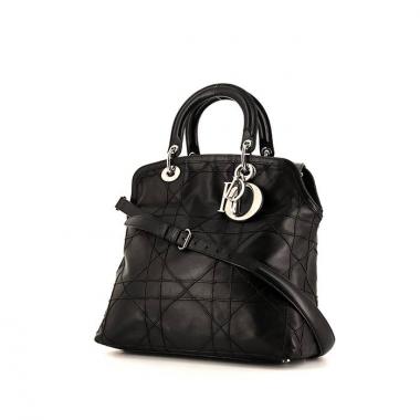 Borsa Dior Granville in pelle nera cannage