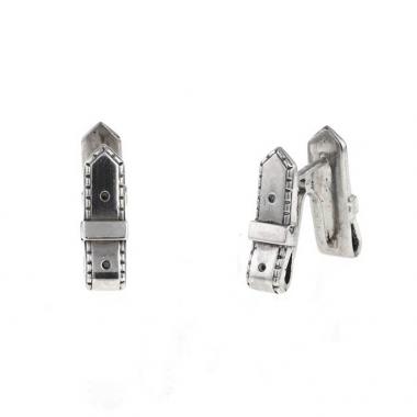 Paire de boutons de manchette Hermès en argent