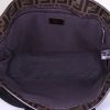 Shopping bag Fendi in tela siglata marrone e pelle marrone - Detail D3 thumbnail