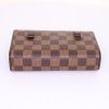 Louis Vuitton Florentine pouch in ebene damier canvas and brown leather - Detail D4 thumbnail