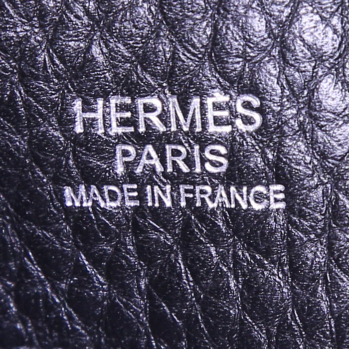 Borsa a spalla Hermes Victoria in pelle togo nera - Detail D3