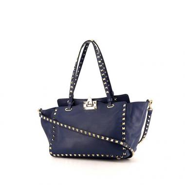 Bolso bandolera Valentino Garavani Rockstud modelo pequeño en cuero azul