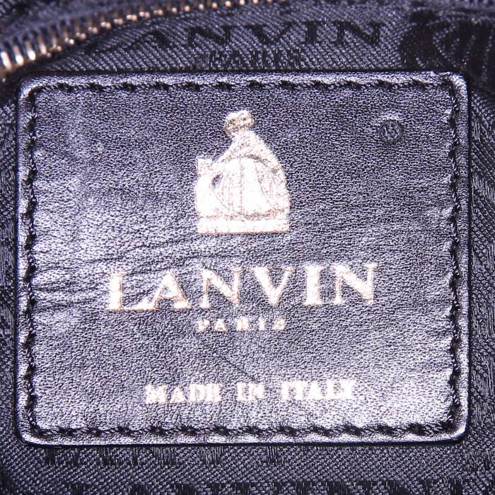 Lanvin Happy large model shopping bag in black quilted leather - Detail D3