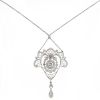 Vintage end of the 19th Century pendant in platinium,  white gold and diamonds - 00pp thumbnail