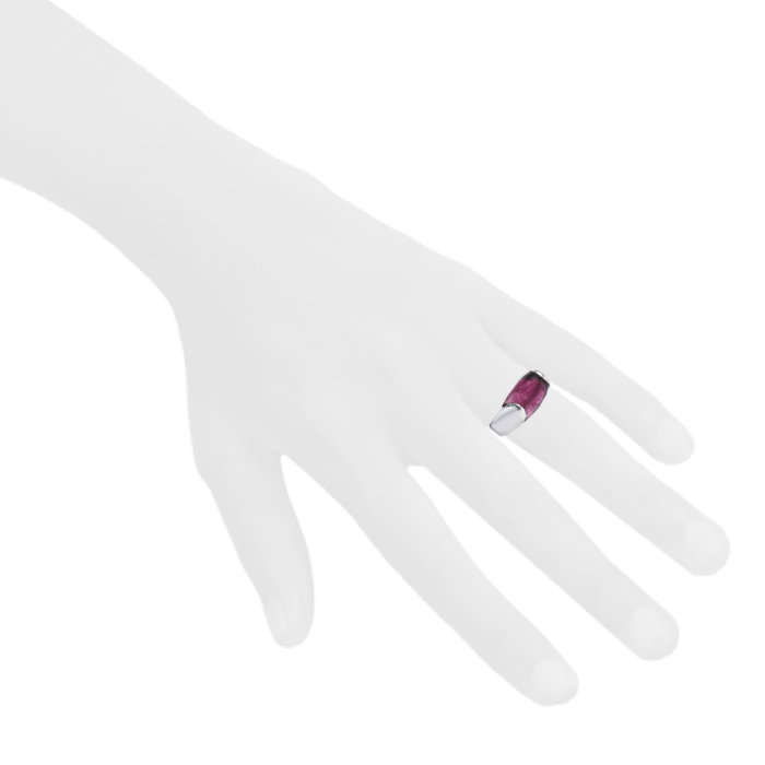 Bague Bulgari Tronchetto en or blanc et tourmaline - Detail D1