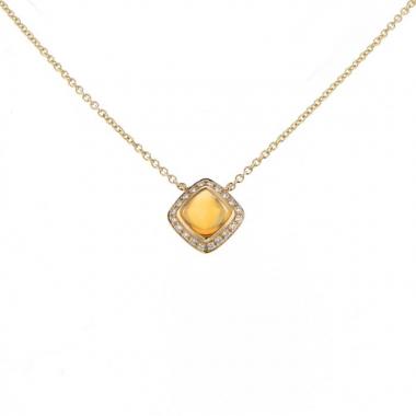 Collar Fred Pain de Sucre en oro amarillo,  diamantes y citrino
