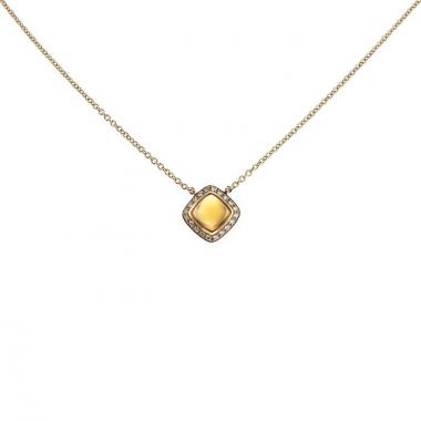 Collana Fred Pain de Sucre modello piccolo in oro giallo,  diamanti e quarzo citrino Collana Fred Pain de Sucre modello piccolo in oro giallo,  diamanti e quarzo citrino